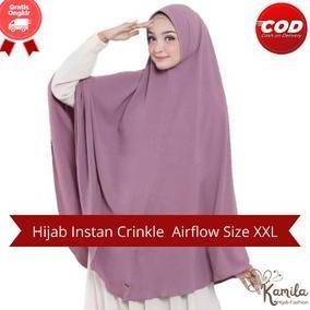 Jilbab Hijab Kerudung Syar'i Jumbo Bergo Instan Besar Pet Antem Bahan Crinkle Airflow Seragaman Kodi