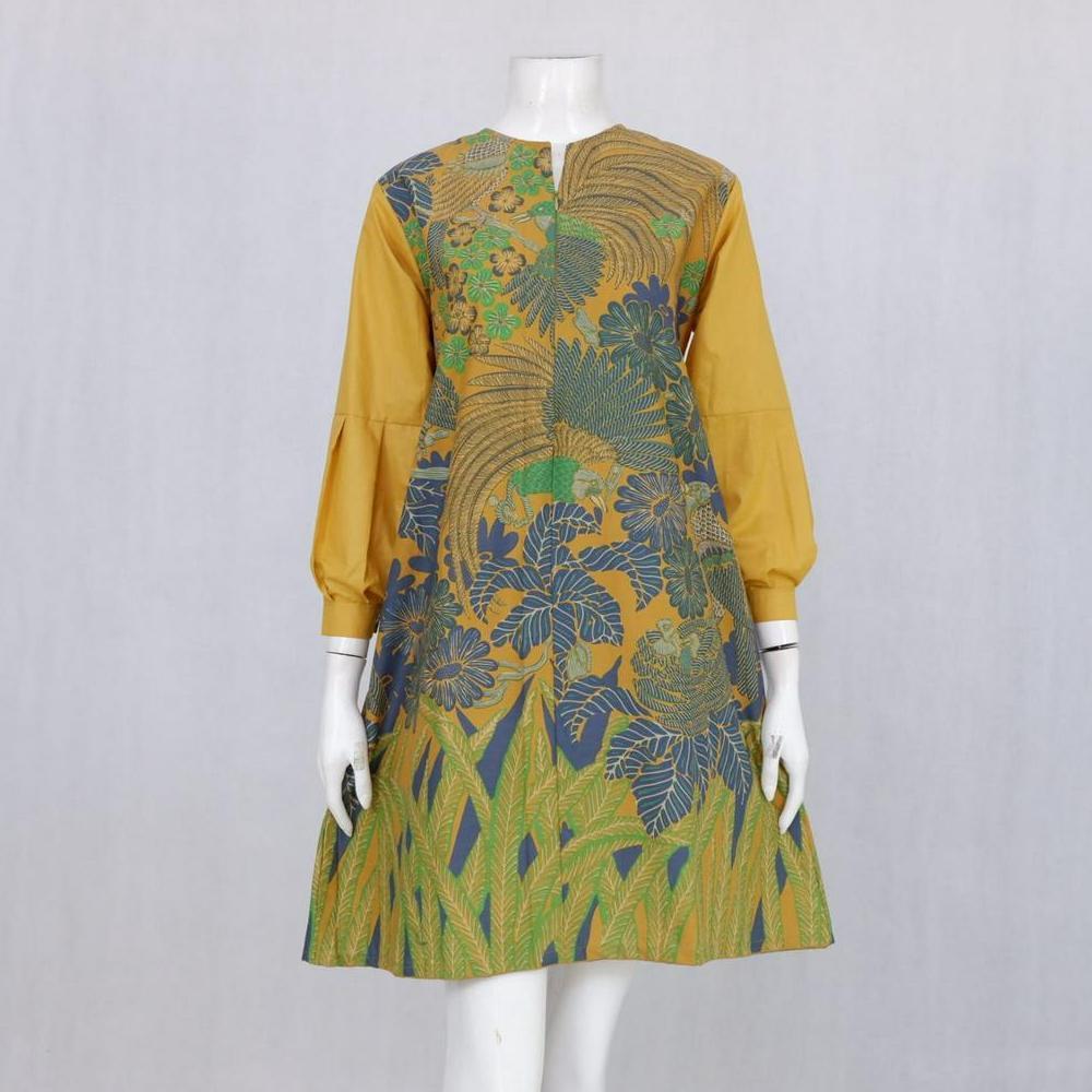 Diskont Tunik Baju Kerja Batik Cempaka Ayu 01 | Dress Batik Busui Langitjua Batik Solo