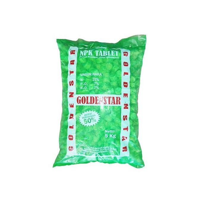 Pupuk Majemuk Npk Tablet 25-7-7 5Kg Golden Star 25-7-7 Tanaman Tanah