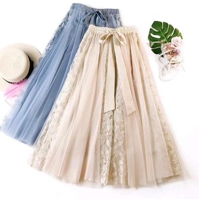 DISKON ROK TILE TUTU KOMBINASI TERBARU RENDA BORKAT KE KINIAN WANITA PANJANG BAWAHAN FULL FURING BAH