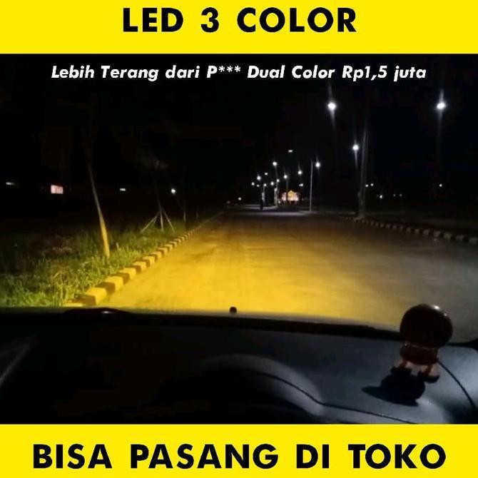 Headlamp LED 3 Warna Honda Brio RS Projector Mobilio RS Projector HIR2 (Head Lamp Lampu Utama Mobil 