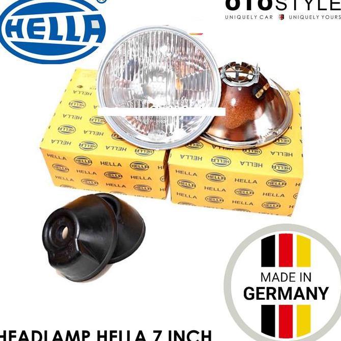 Hella Headlamp 7" bulat - Head lamp Hella 7 inch / lampu Hella Original