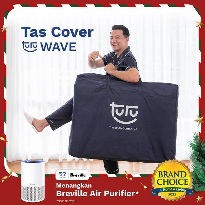TURU Tas Bag Cover Kasur Lipat TURU Wave Spunbound Tebal - Dark BluE Penyimpanan Waterproof