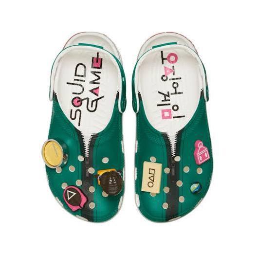 Sendal Crocs Squid Game Classic Clog Green Multi Unisex Limited Edition