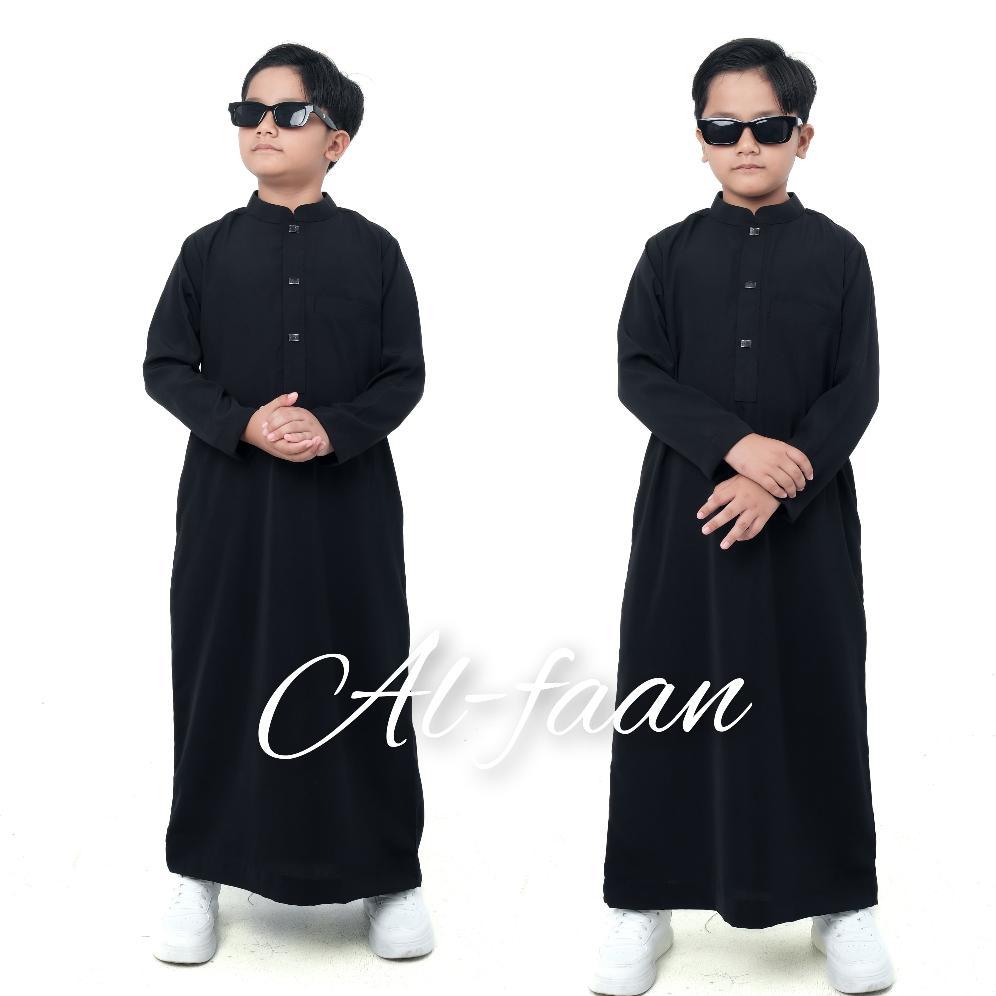 TERBARU JUBAH ANAK PRIA JUBAH REMAJA GAMIS ANAK JUBAH MUSLIM PRIA PANJANG HITAM KATUN ROBES