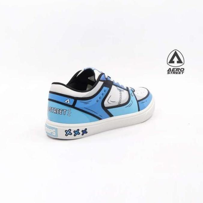 Aerostreet 2D Hoops Low Bli Putih Biru Muda - Sepatu Sneakers Casual