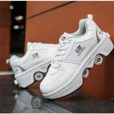 Terlaris Roller Skate Sneakers Sepatu 4 Roda Sepatu Skate Untuk Pria / Wanita