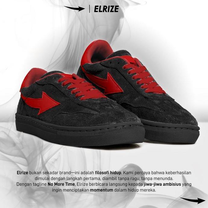 Sepatu Elrize Jayapura Ultras Series - Suede Merah Hitam Casual Supporter Sneakers Lokal Indonesia P