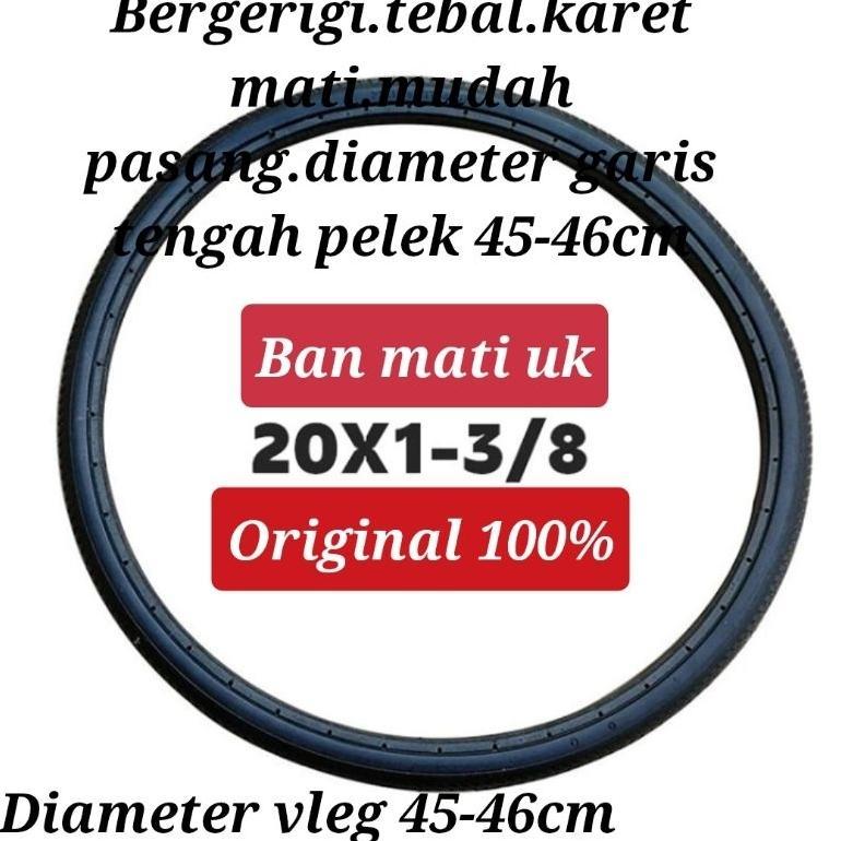 Ban mati kursi roda ukuran 20x1.3/8 sperpart kursi roda ban karet mati padat