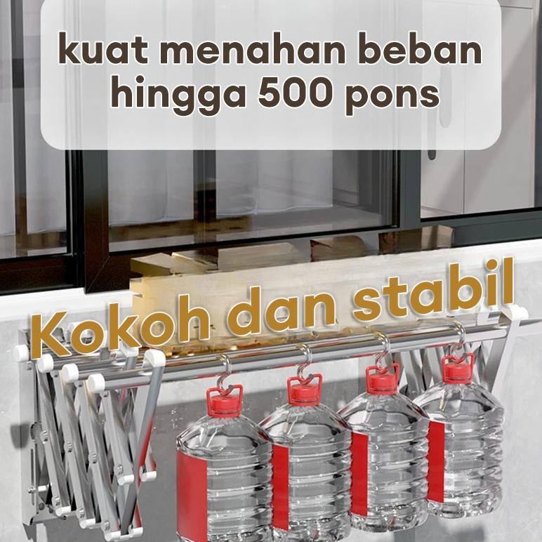 Cottoli Jemuran Baju Tempel Dinding Jemuran Dinding Lipat Stainless Jemuran Baju Dinding Lipat