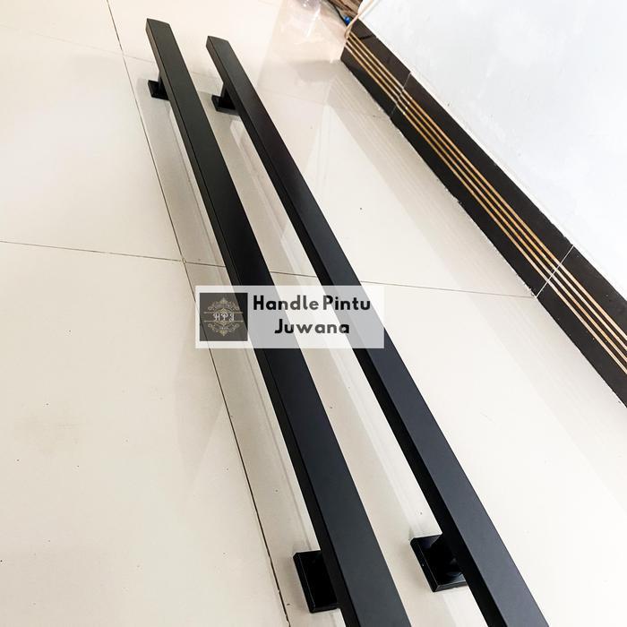 Handle Pintu Rumah Jumbo Panjang 100 Cm 120 Cm 150 Cm Minimalis - Gagang Pintu Full Hitam Stainless 