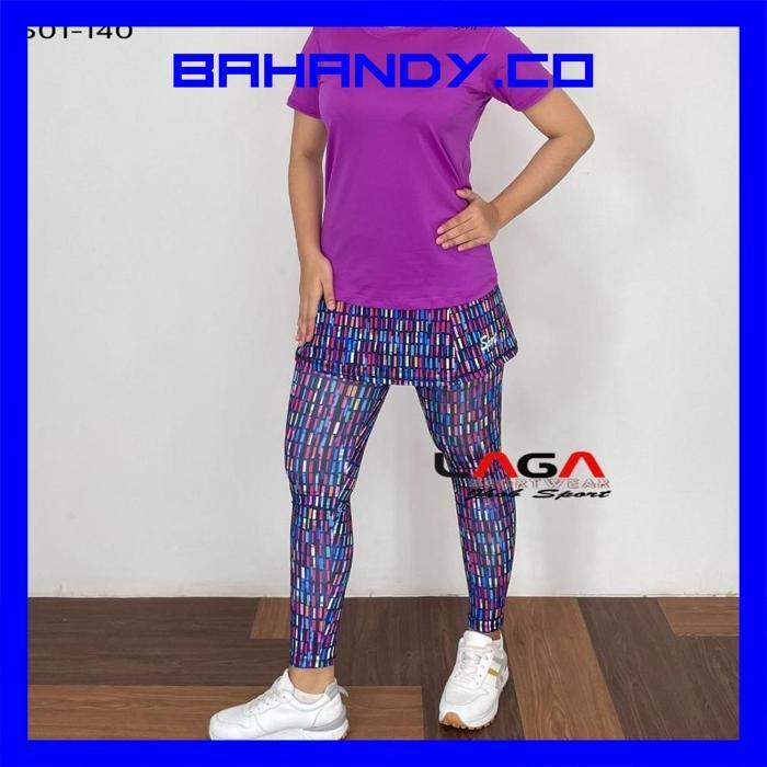 Ss-64 Setlan Legging Rok Wanita Outdoor/Set Baju Senam Wanita Terbaru/Set Legging Tok Panjang/Leggin