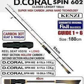 Promo Joran Kenzi Dcoral 602 Fuji Guides 6-15Lbs 8-17Lbs 10-20Lbs Spinning Pancing