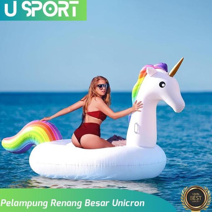Ban renang aesthetic unicorn karakter besar/ Pelampung duduk dewasa