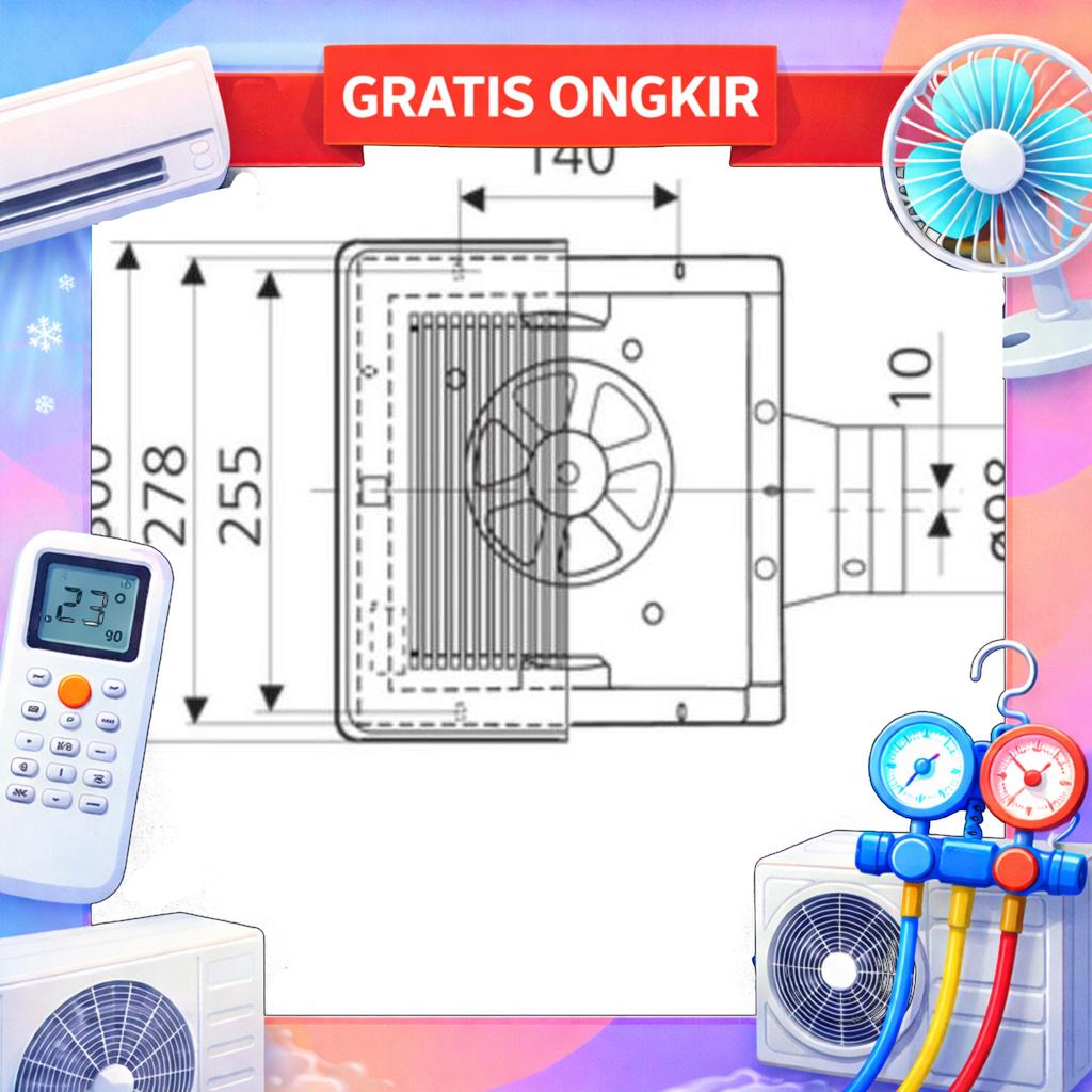 Exhaust Fan Kdk 24 Cdqna 24 Cdqn / Exhaust Fan Cerobong Kdk 10 Inch Gosend