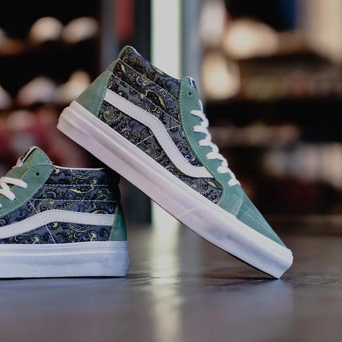 Vans Sk8 Mid Reissue Paisley Hedge Green Orinal Sepatu