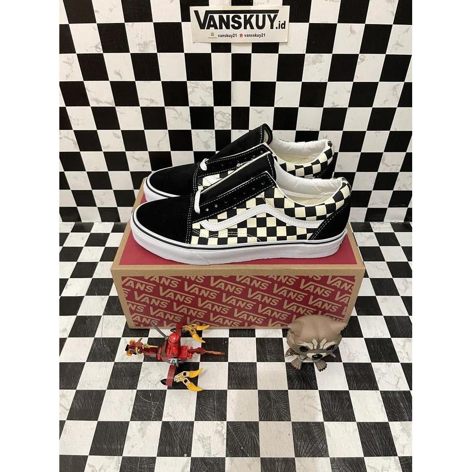 Vans old skool checkerboard primary black white (Resmi PT NAVYA)