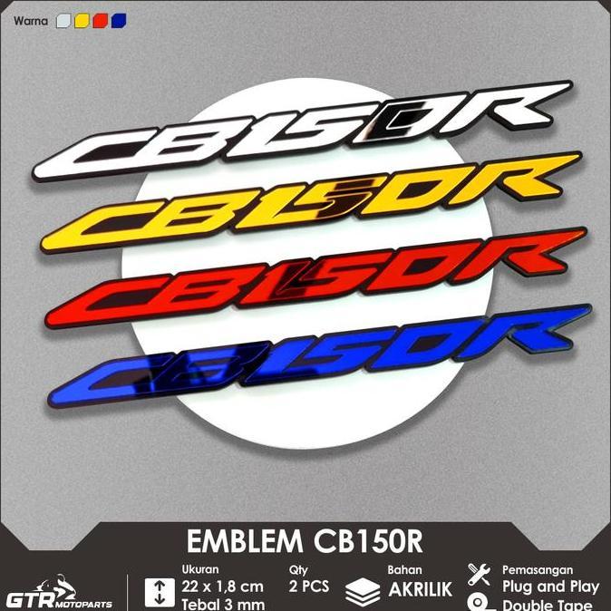 DISKON [COD] GTR EMBLEM CB150R 2 PCS 3D TIMBUL AKSESORIS MOTOR HONDA CB150R