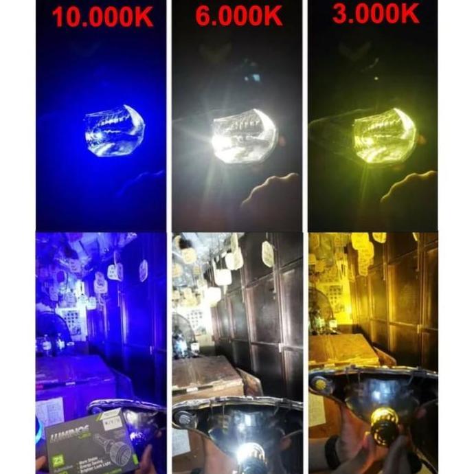 BEST SELLER LAMPU MOTOR LED SUPRA X 125 LUMINOS Z3 3WARNA KUNING BIRU PUTIH