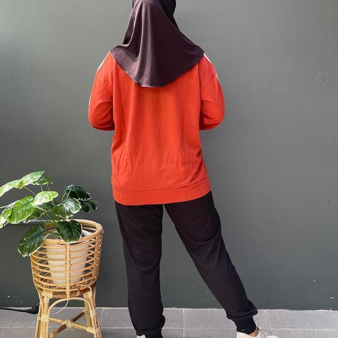 Setelan Joger Babyterry Training Olahraga Muslim Wanita Set Olga Trening Ana