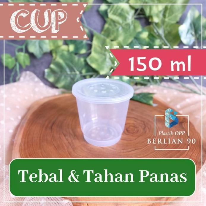 Ready Thinwall Cup Berlian 150 ml Cup Kecil isi 25 SET - Cup 150 ml - Cup Plastik Bening - Cup Pudin