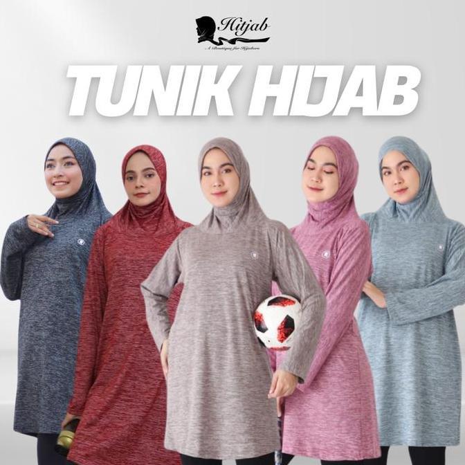 Tunik Hijab Set Olahraga Baju Senam Tennis Bersepeda Yoga