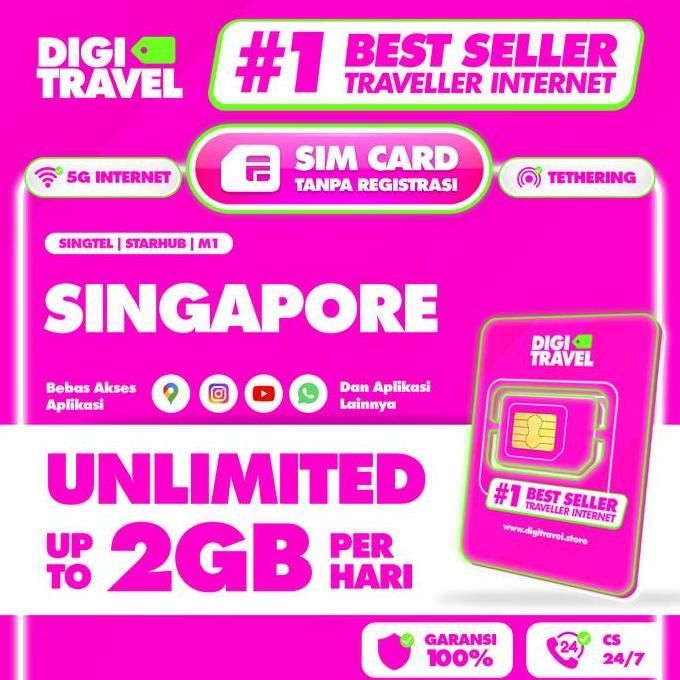 SIM Card Singapore Unlimited Data Internet SingTel StarHub M1 | Simcard Singapore Marina Bay | Kartu