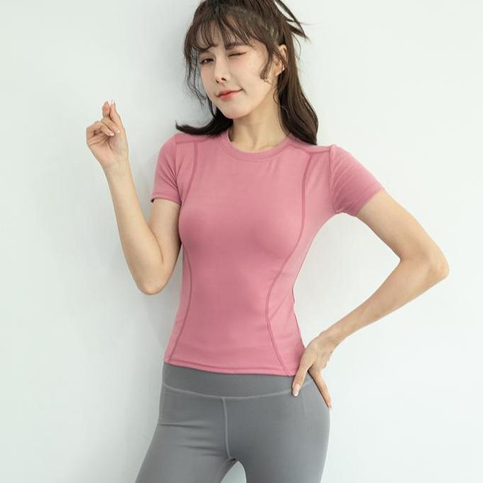 YEPPEO~BJ1137 Baju Kaos Pakaian Olahraga Sport Wanita Baju Senam Gym Yoga Wanita