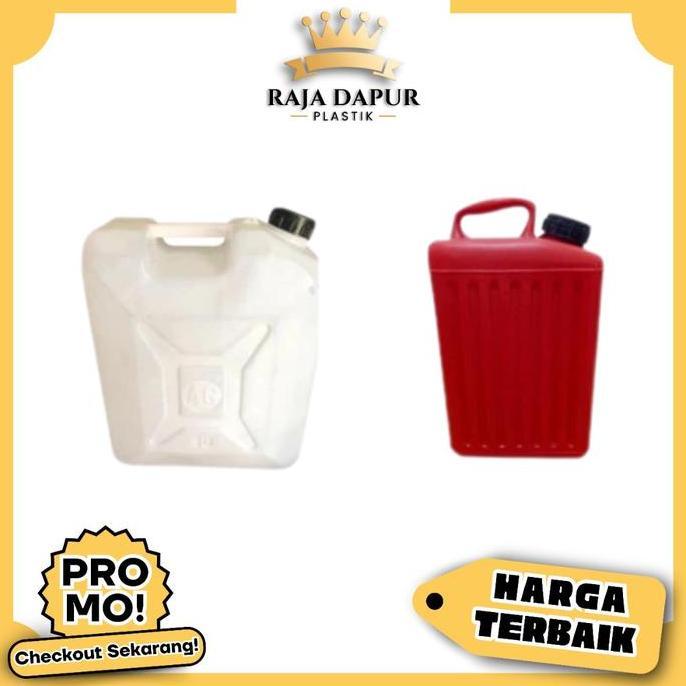 Jerigen Plastik 5 10 20 25 30 Liter Serbaguna Warna Merah Putih - Jerigen Air Minyak Murah - RDP