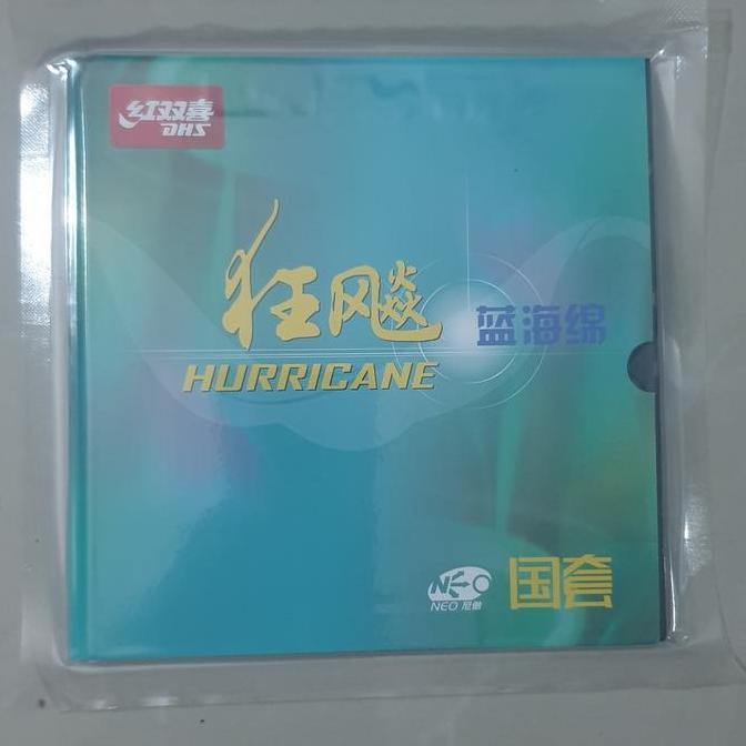 karet pingpong dhs hurricane nasional blue sponge 100%