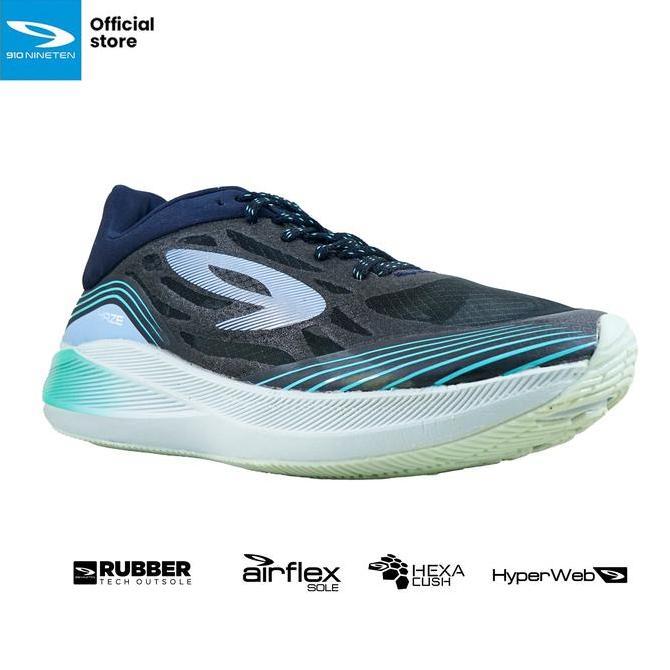 910 NINETEN SEPATU RUNNING HAZE VISION 1.0 - BIRU TUA/ABU/HIJAU