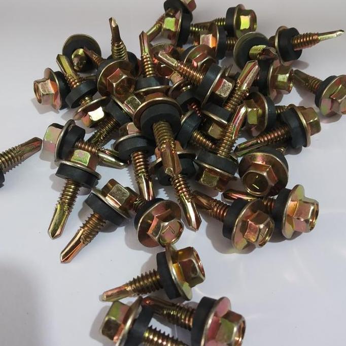 Baut Roofing Zollo 12 x 20 mm Sekrup Baja Ringan Sekrup Asbes 50 Pics