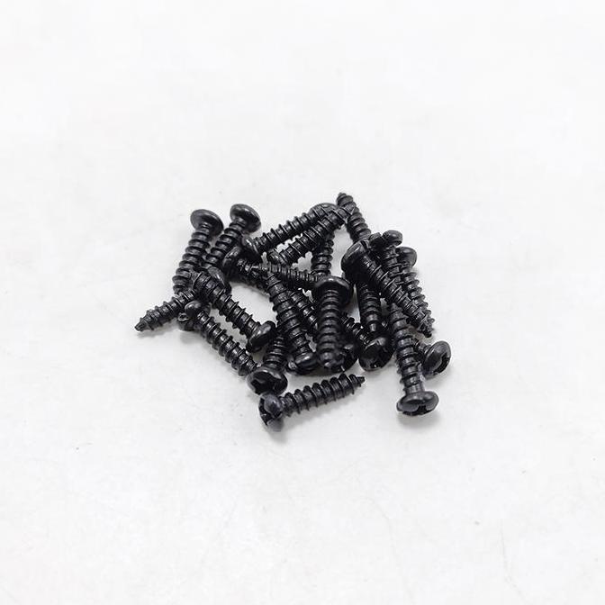 100pc Skrup hitam kepala bulat PH 6x12 mm P.S312 Screw Sekrup doff