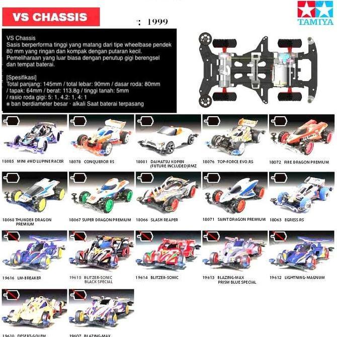 TAMIYA KIT VS CHASSIS SPESIFIKASI