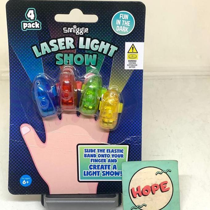 Smiggle Laser Finger Light Show X4 Original Mainan Lampu Tangan Anak