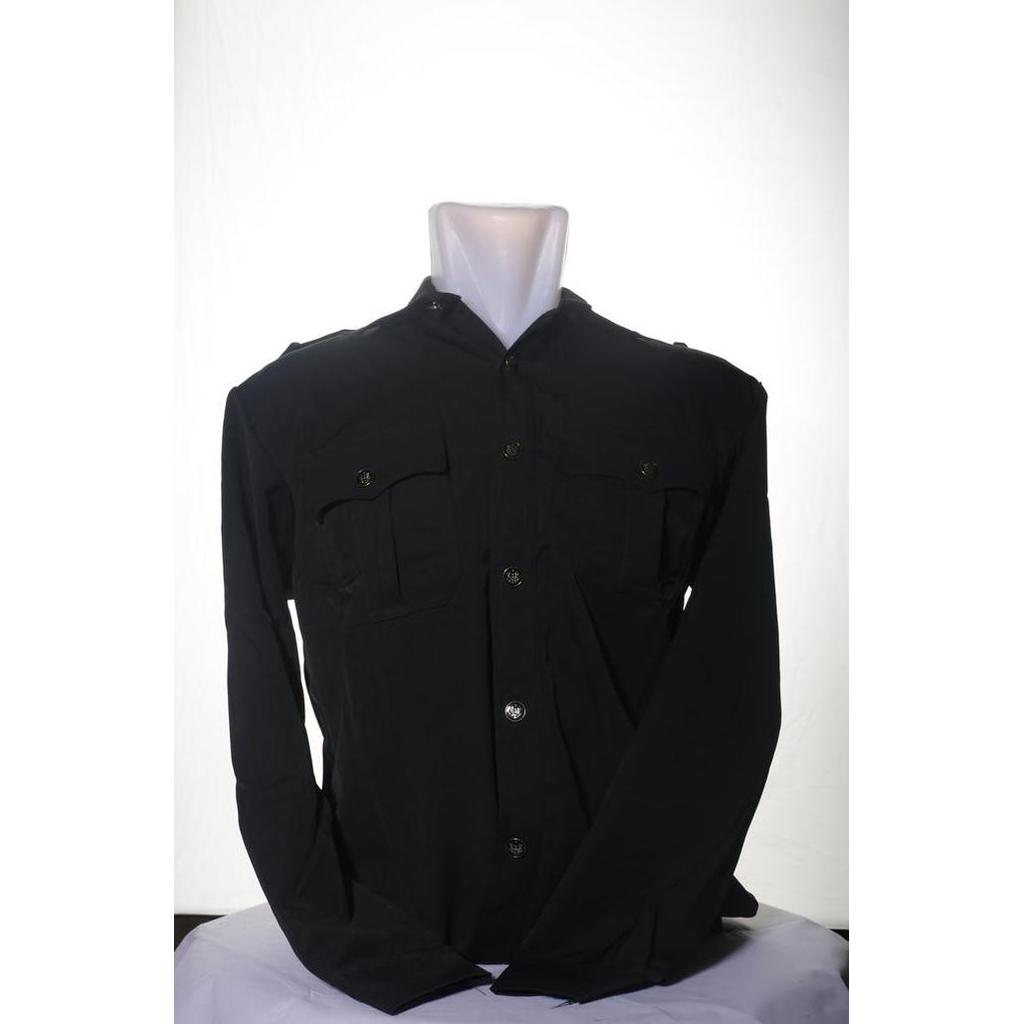 Seragam PDL Safari Lengan Panjang Hitam|Seragam Safari Satpam Security