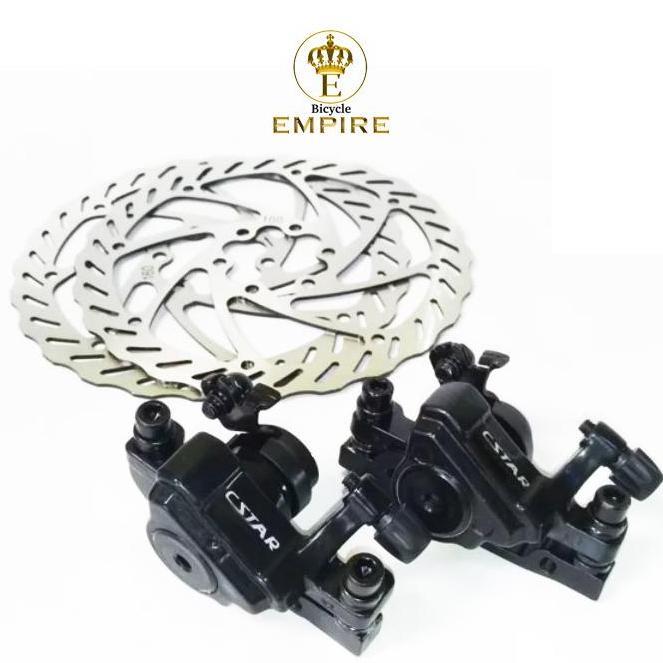 Rem Cakram Sepeda Disc Brake Set CSTAR Mekanik Kaliper Rotor piringan