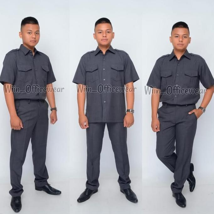 baju seragam pemda dinas pns pdh pria biru dongker