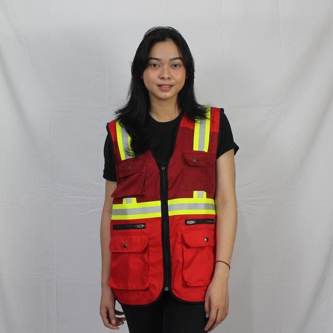 Rompi SCO Merah-Maron (Rompi Safety / Rompi Kerja / Rompi Proyek / Rompi Merah)
