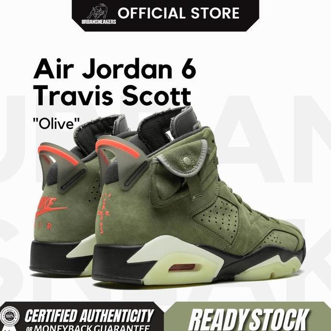 Nike Air Jordan 6 Travis Scott Cactus Jack Olive Orinal | CN14 200