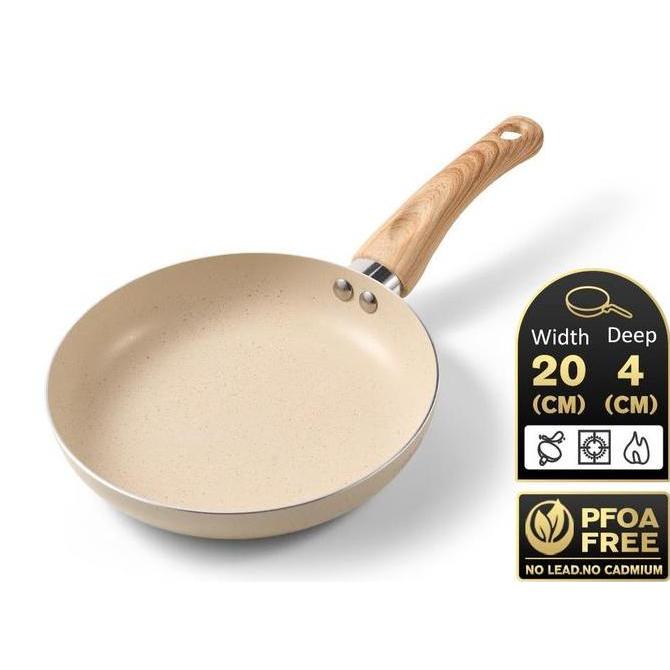 Cookwe- [Mega Sale] Freemir Teflon Anti Lengket 20Cm Single Bottom Set Teflon+Oil Brush Granit Teflo