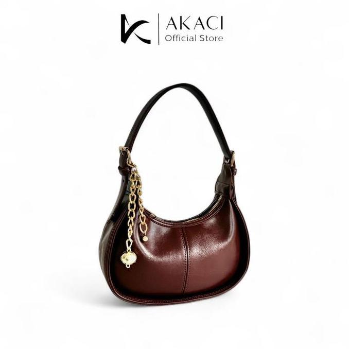 Shoulder bag wanita ARUNA Akaci 09-8398 Bahan lexus 1 ruang Terbaru Half moon bag murah mewah tas ce