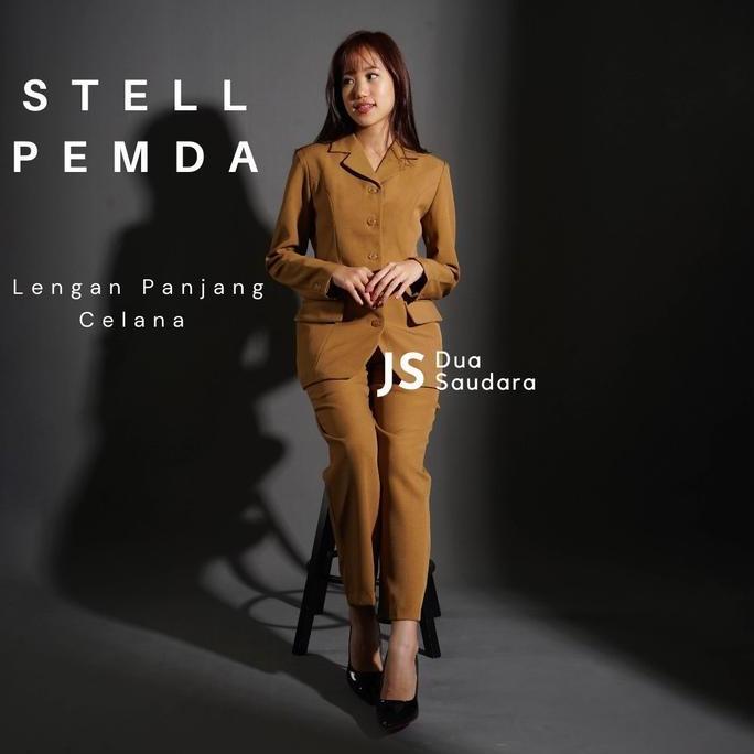 PEMDA LENGAN PANJANG CELANA PANJANG / KHAKI WANITA / SERAGAM PEMDA / BAJU DINAS / SERAGAM DINAS Sete