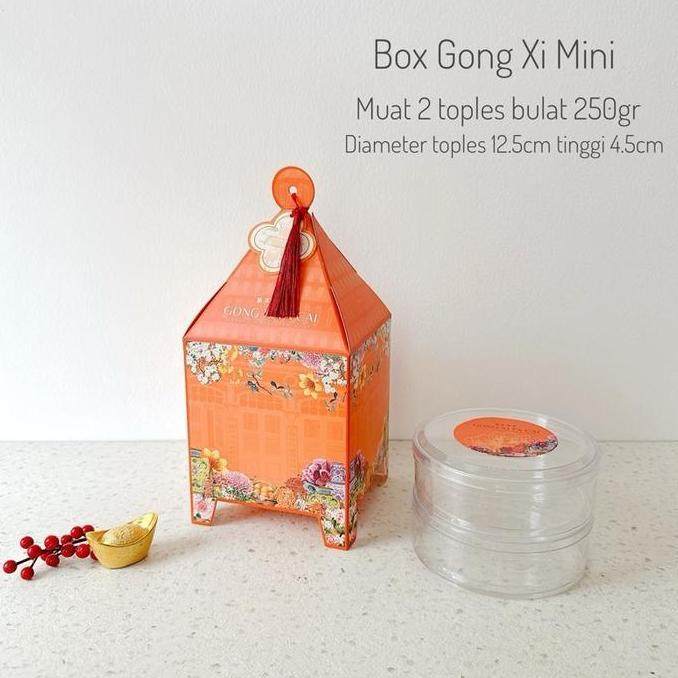 (Isi 5 Pcs) Box Gong Xi | Kotak Kue Imlek Toples 500gr Bulat Kotak Hampers Imlek Lucu Estetik