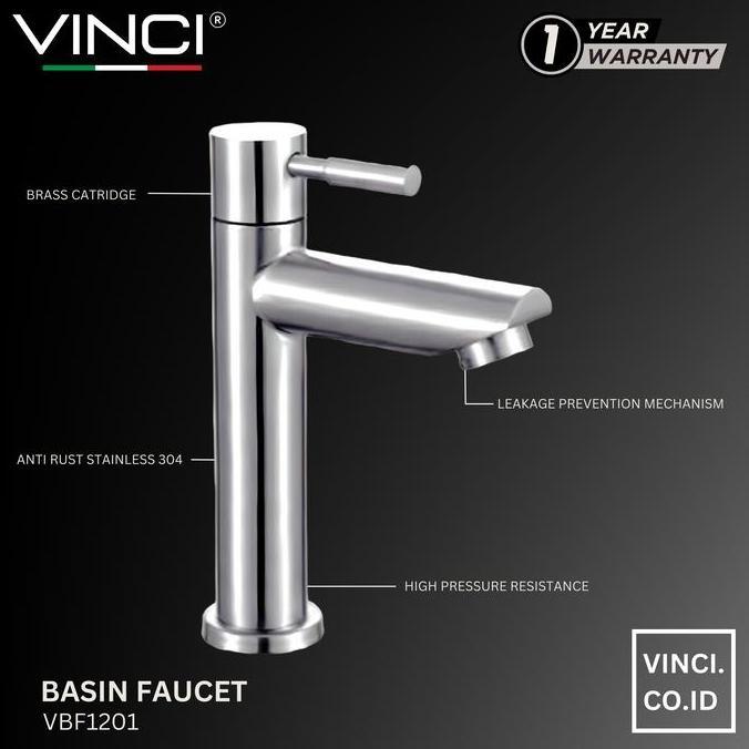 Ledeng- Vinci Keran Air Wastafel Kran Cuci Tangan Basin Faucet Bambu Stainless