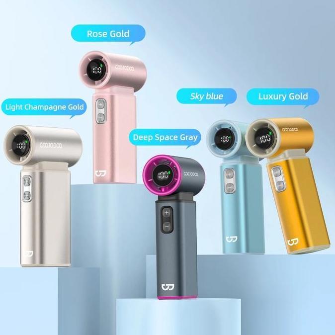 Dekdok- Goojodoq Gfs009 3-In-1 Ultra High-Speed Premium Handheld Fan Up To 71000 Rpm 6000 Mah Led Di