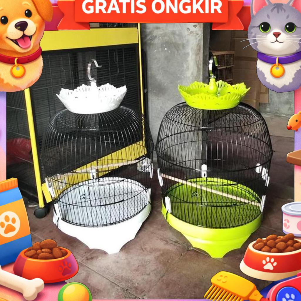 Kandang Burung Tekukur , Puter Besi Mahkota Import Diameter 42Cmxt49Cm