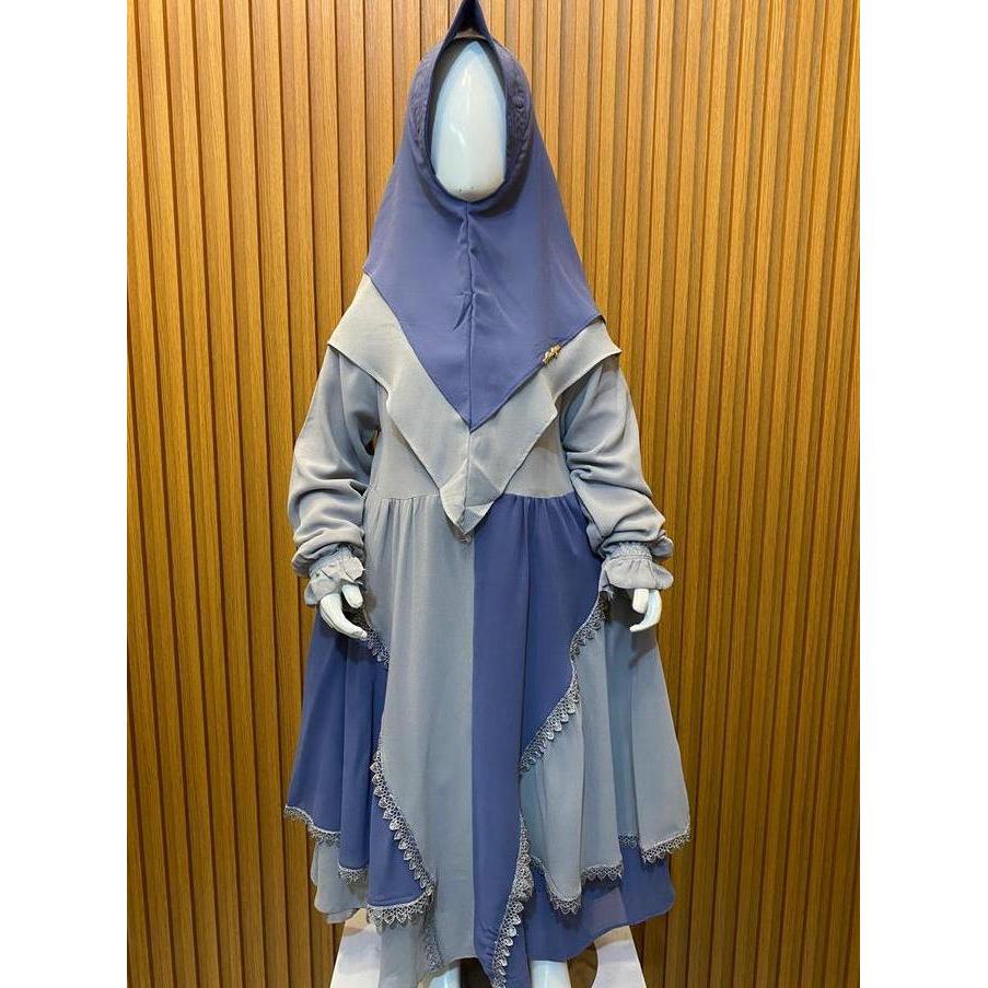 Khadijah Set Syar'i //Dress Anak Premium//Pakaian Muslim Anak Perempuan