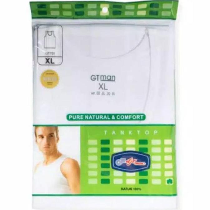 Cod,Bisabanget- Gtman Kaos Tanktop Gtt01 Polos Original Putih Pria Singlet Katun Dewasa Xl Bahan 100