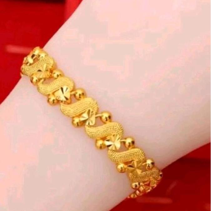 Yxcx- Gelang Tangan Dewasa Titanium Anti Luntur Perempuan - Pusat Xuping Titanium Emas Putih - Brace